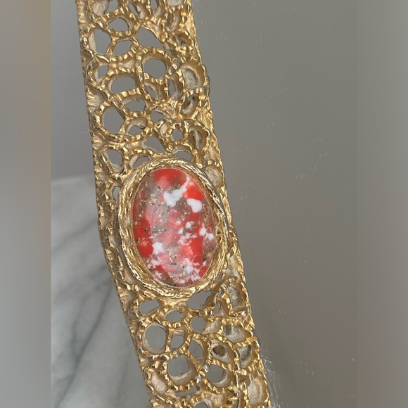 Beautiful brass filigree mirror for tabletop - Picture 4 of 9